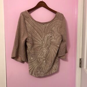 Akemi + Kin Anthropologie Kin Onora Kimono Sweatshirt Mauve Pink Small